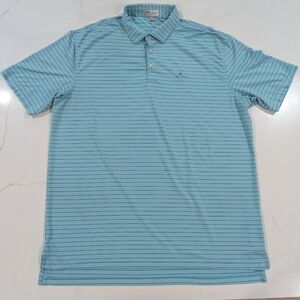 Peter Millar Summer Comfort Men's XL Blue Golf Performance Jersey Polo‎ Stretch